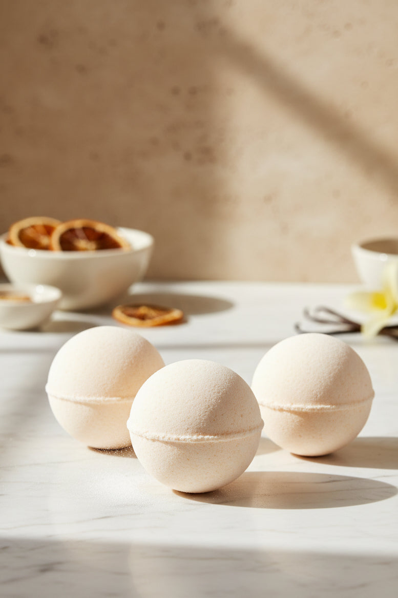Orange Twist Bath Bomb (Cracked) | Citrus & Vanilla Fizzy Bath Soak
