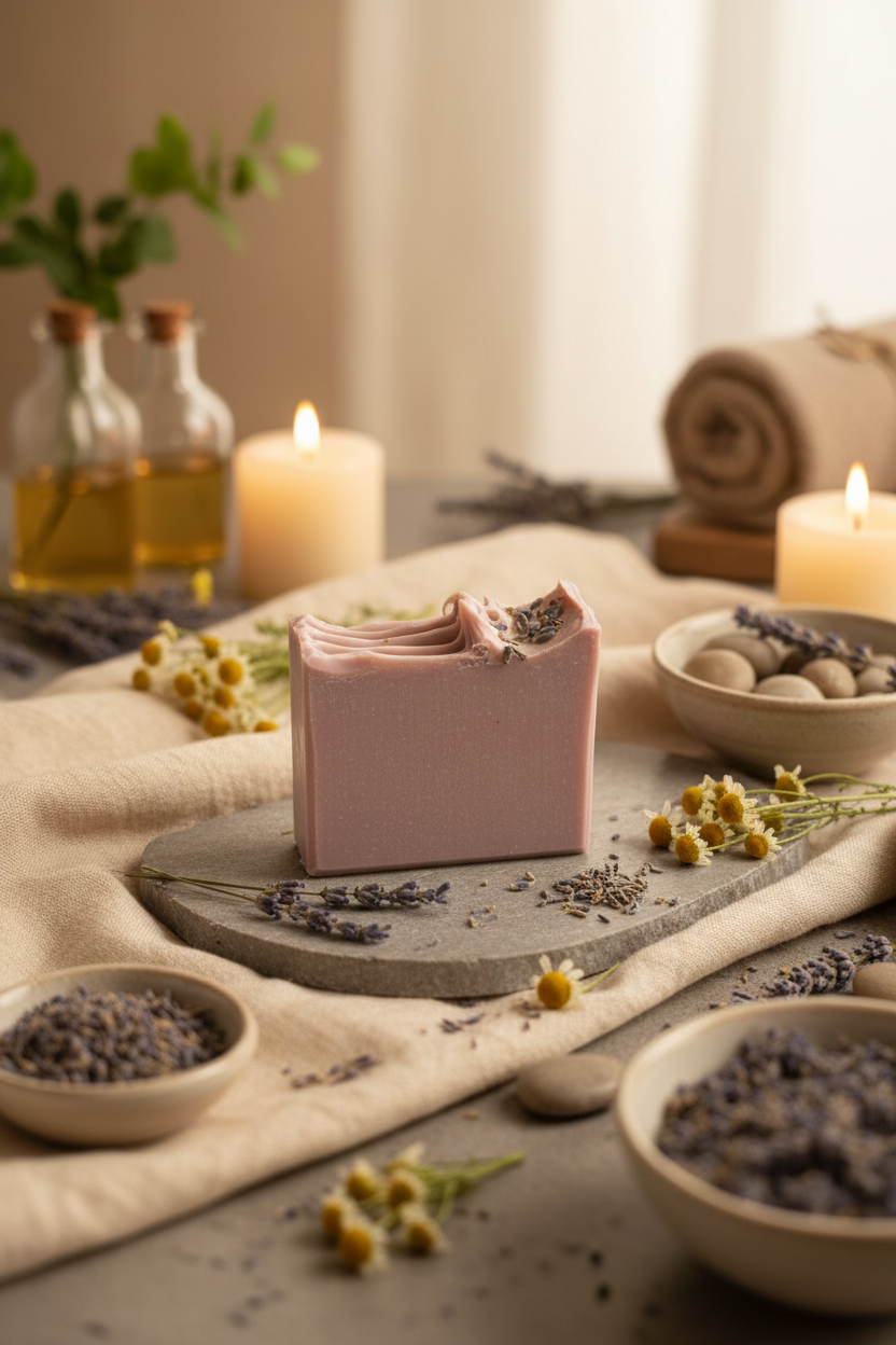 Sweet Dreams Loaf Soap Bar – Lavender & Chamomile | Handmade Artisan Soap