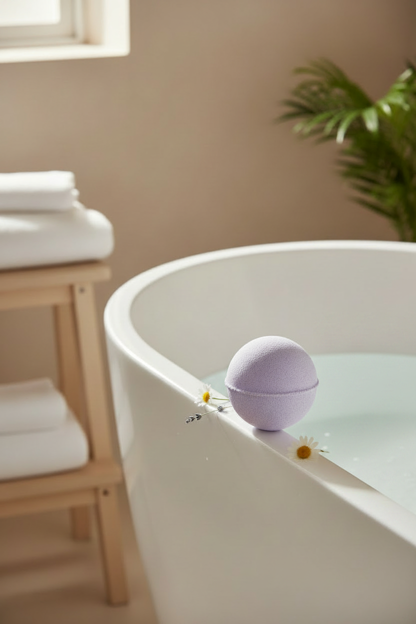 Sweet Dreams Bath Bomb (Cracked) | Lavender & Chamomile Soothing Bath Soak